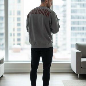 Gymshark Charcoal Sweatshirt with Maroon Logo